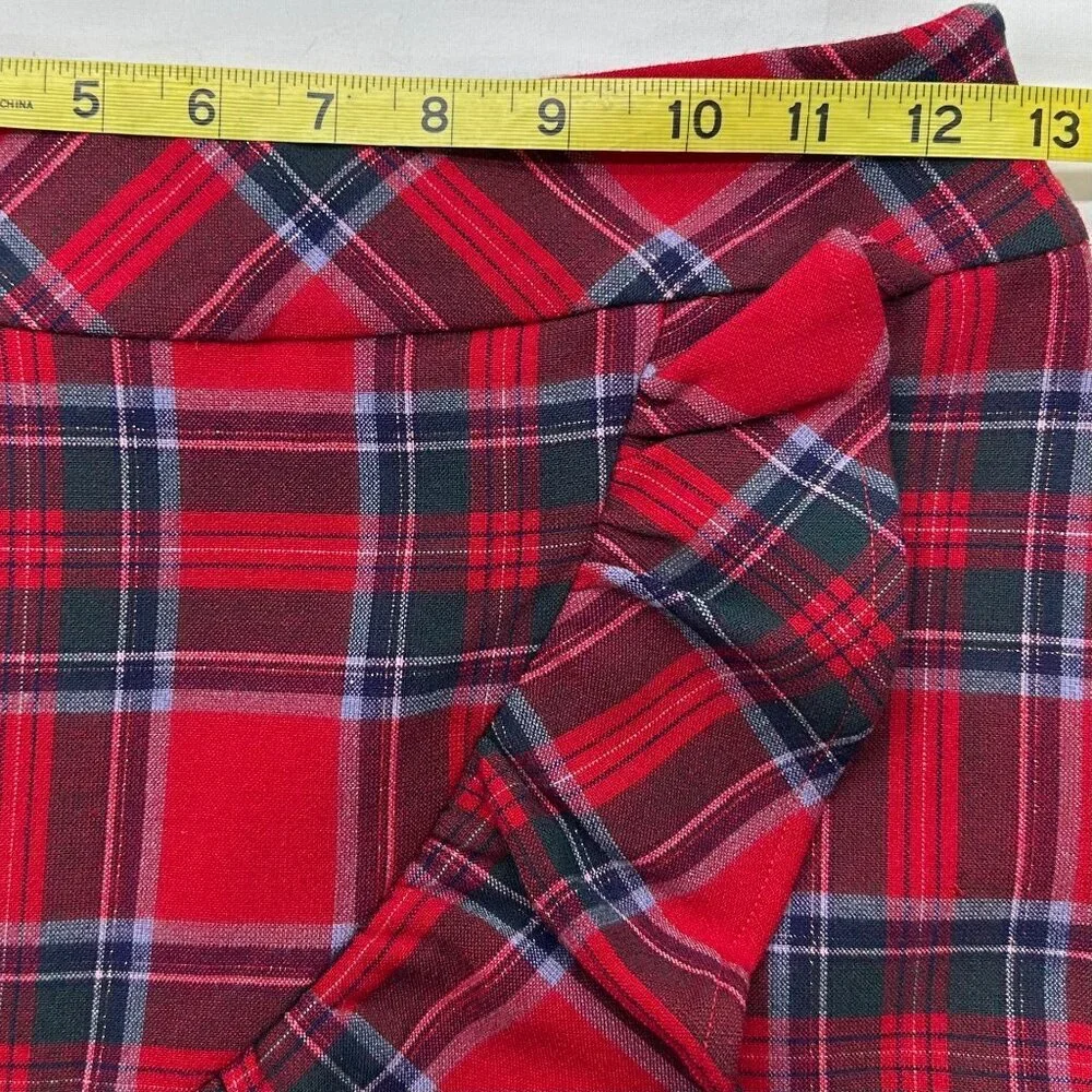 Vineyard Vines Nantucket Lurex Tartan Red Ruffle Skirt NWT Size 00 - Picture 8 of 15